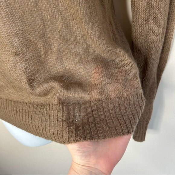 Hudson's Bay Moon Women's Sweater Mohair wool Knit Brown Lightweight Size Small - Picture 8 of 13